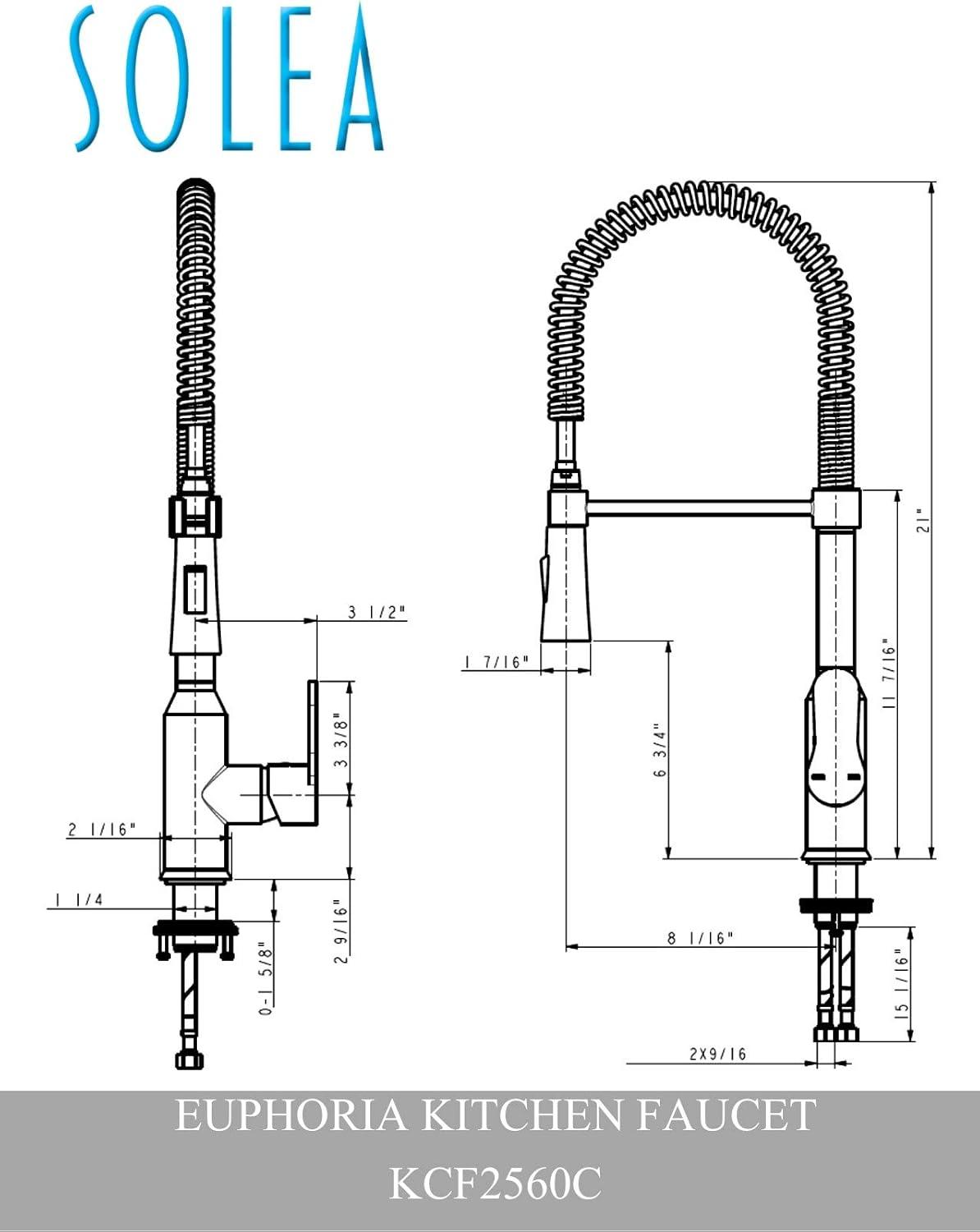 image:imageSAFAVIEH KCF2560C Solea Collection Euphoria Kitchen Faucet Chrome