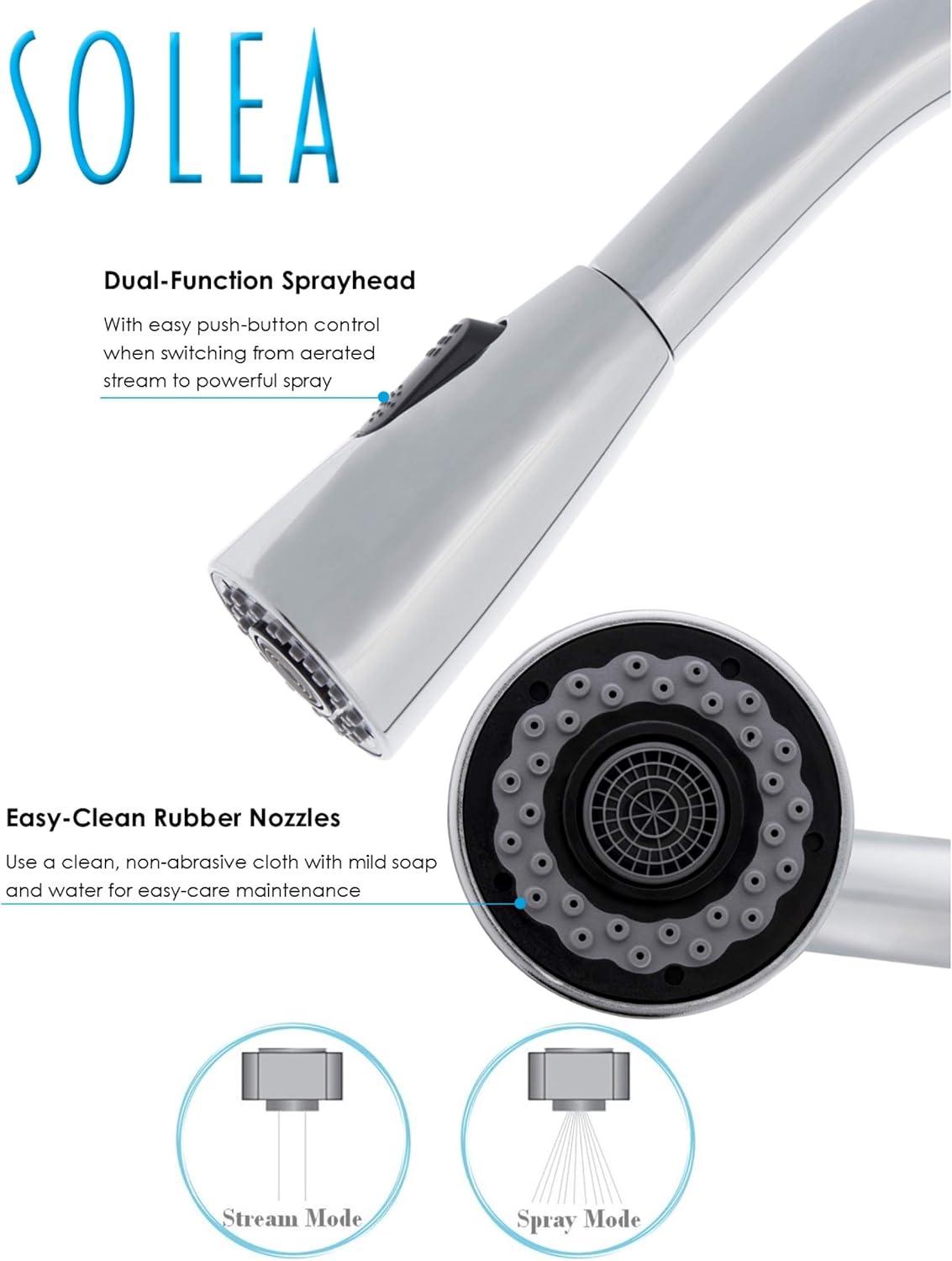 image:imageSAFAVIEH KCF2566C Solea Collection Prosper Kitchen Faucet Chrome