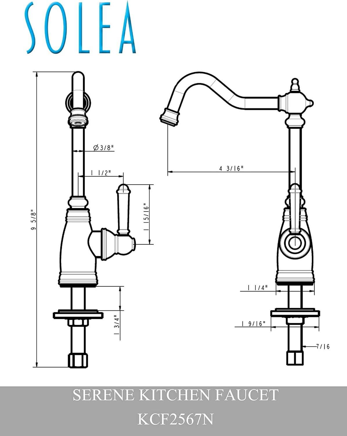 image:imageSAFAVIEH KCF2567N Solea Collection Serene Kitchen Faucet Brushed Nickel