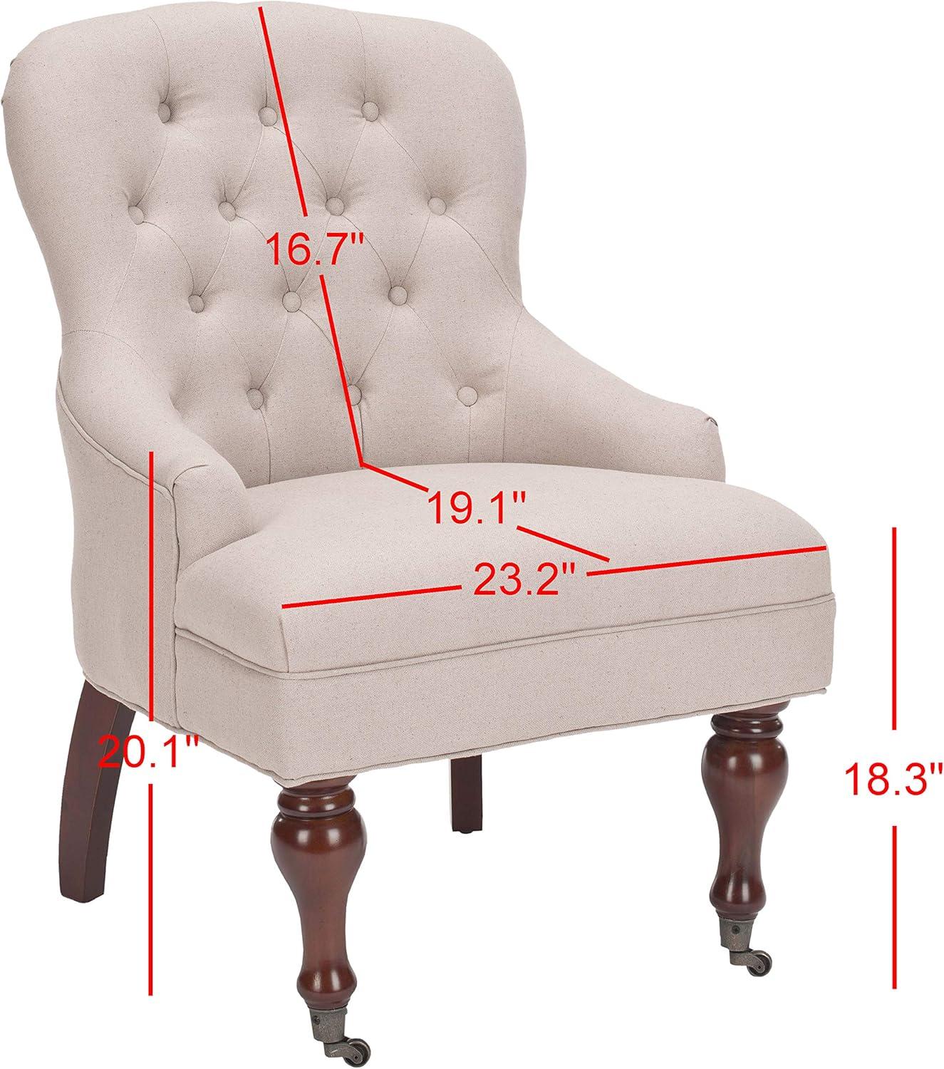 image:imageSAFAVIEH Mercer Collection Robert Light Brown Linen Club ChairTaupe