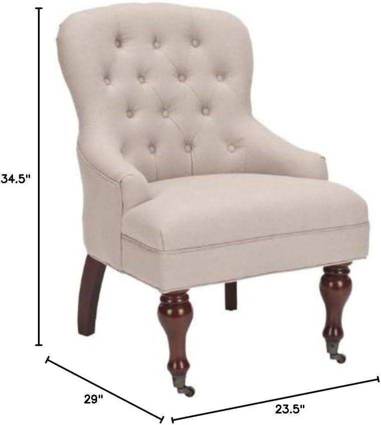 image:imageSAFAVIEH Mercer Collection Robert Light Brown Linen Club ChairTaupe