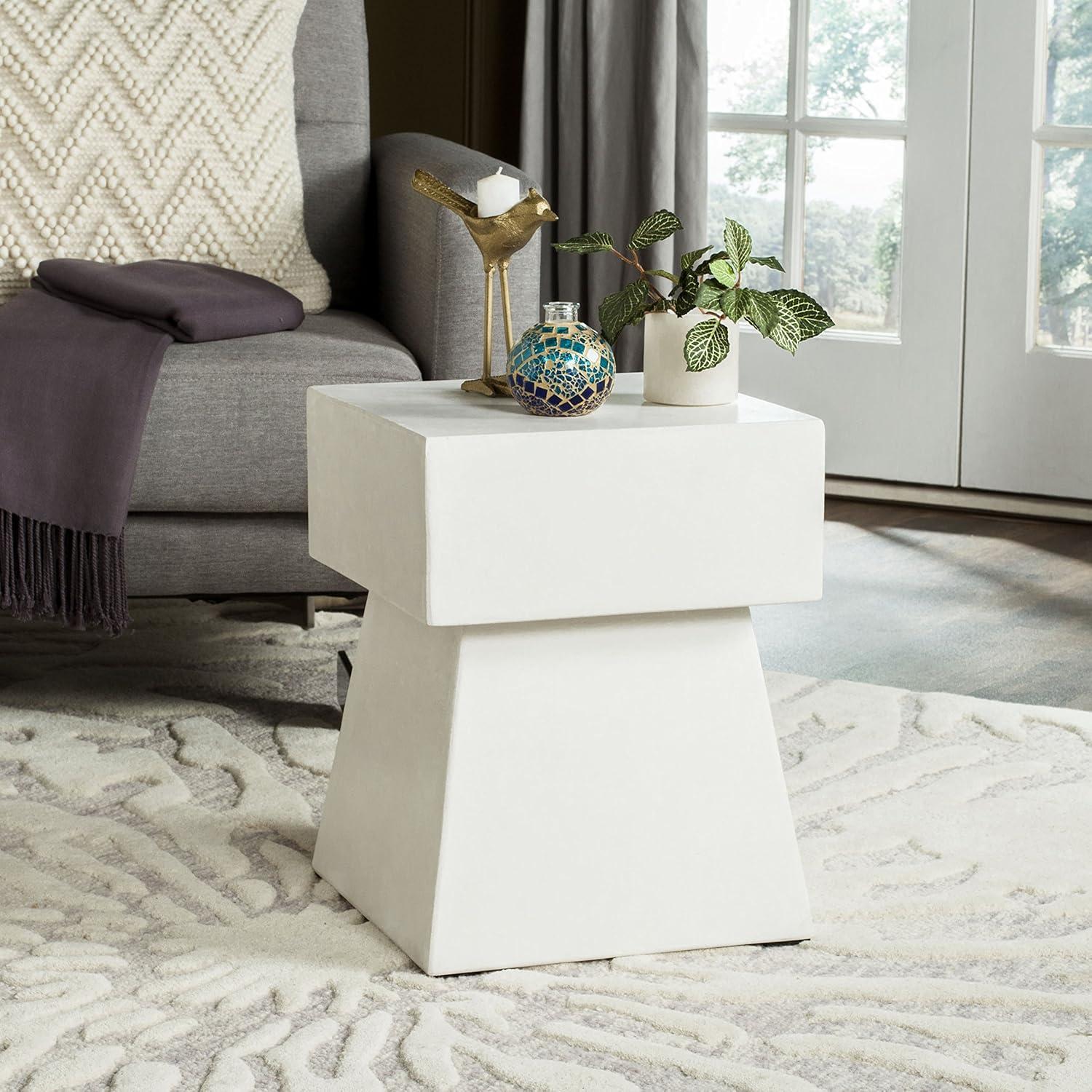 image:imageSAFAVIEH Outdoor Collection Zen Mushroom Modern Dark Grey Concrete Accent Table Fully AssembledIvory