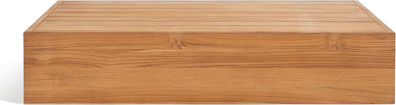 image:imageSAFAVIEH Outdoor Couture Collection Kauai Natural Solid Wood Teak Rectangular Coffee Table CPT1042A