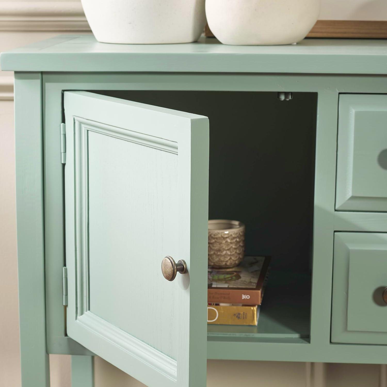 image:imageSafavieh American Homes Collection Charlotte Medium Oak SideboardAqua Smoke