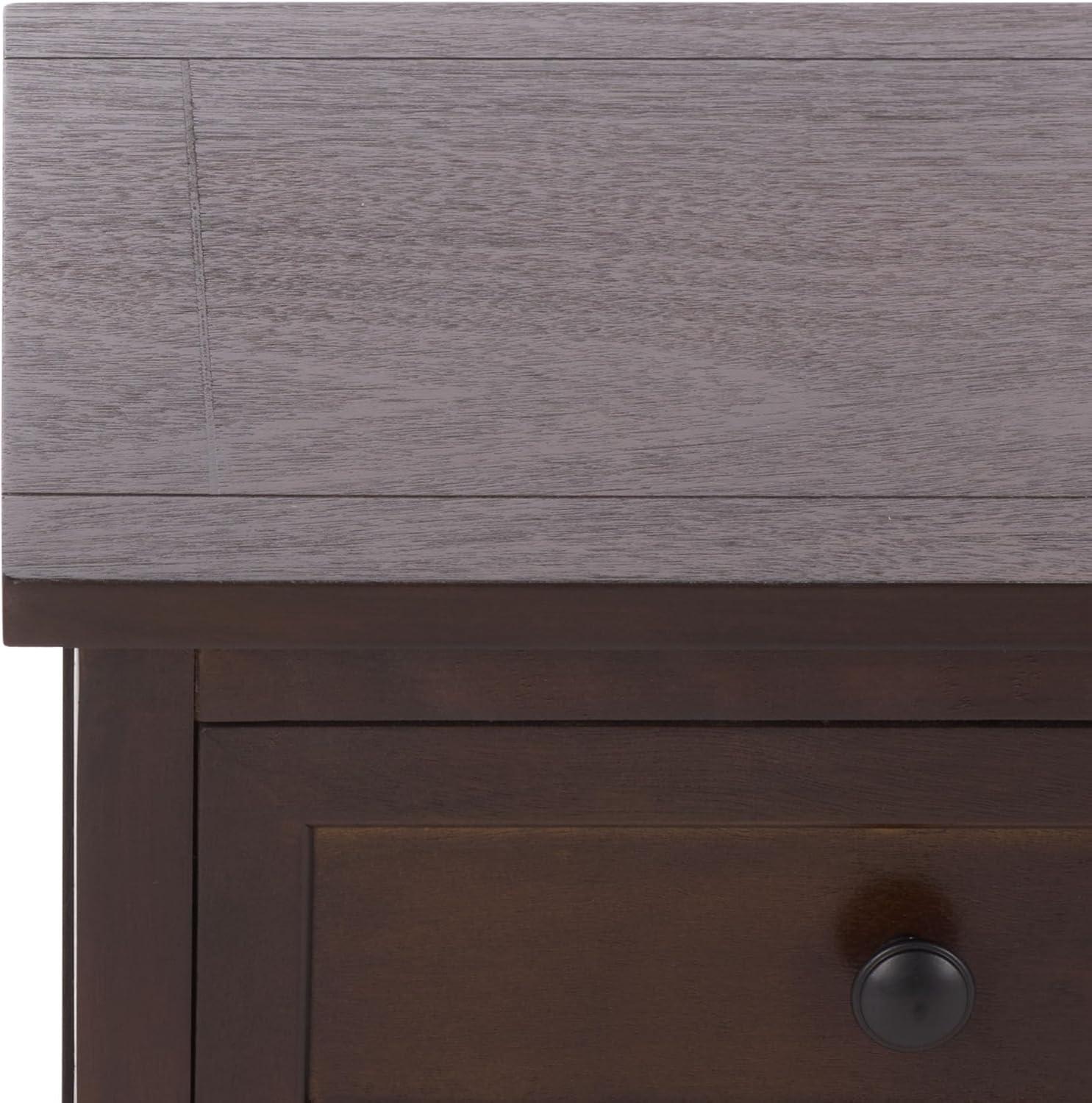 image:imageSafavieh American Homes Collection Damien Vintage Grey 3 Drawer Storage UnitDark Chocolate