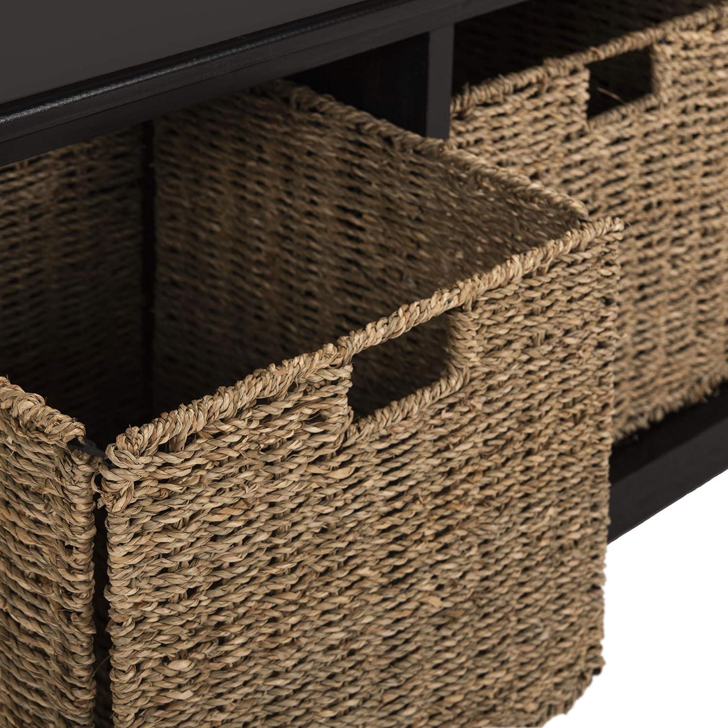 image:imageSafavieh American Homes Collection Lonan Grey and White Wicker Storage BenchBlack