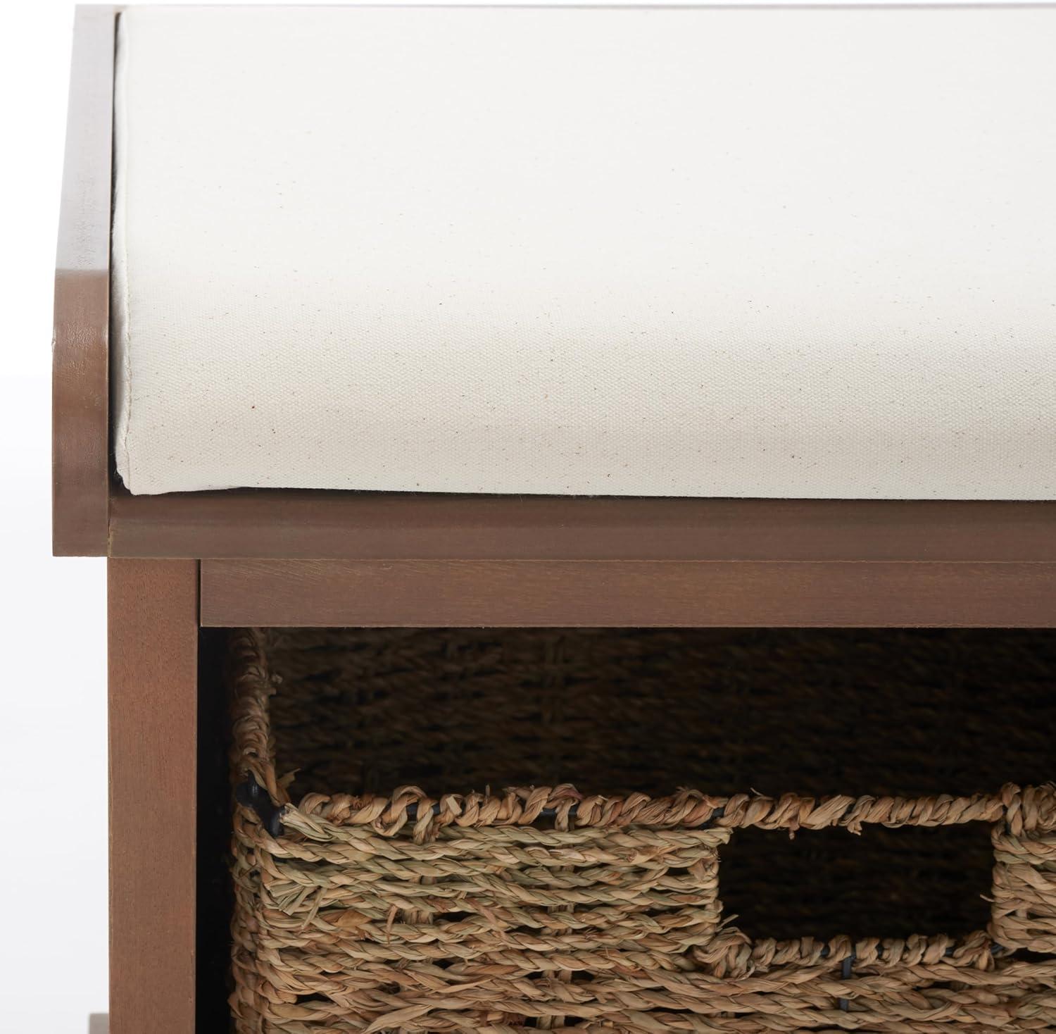image:imageSafavieh American Homes Collection Lonan Grey and White Wicker Storage BenchSepia