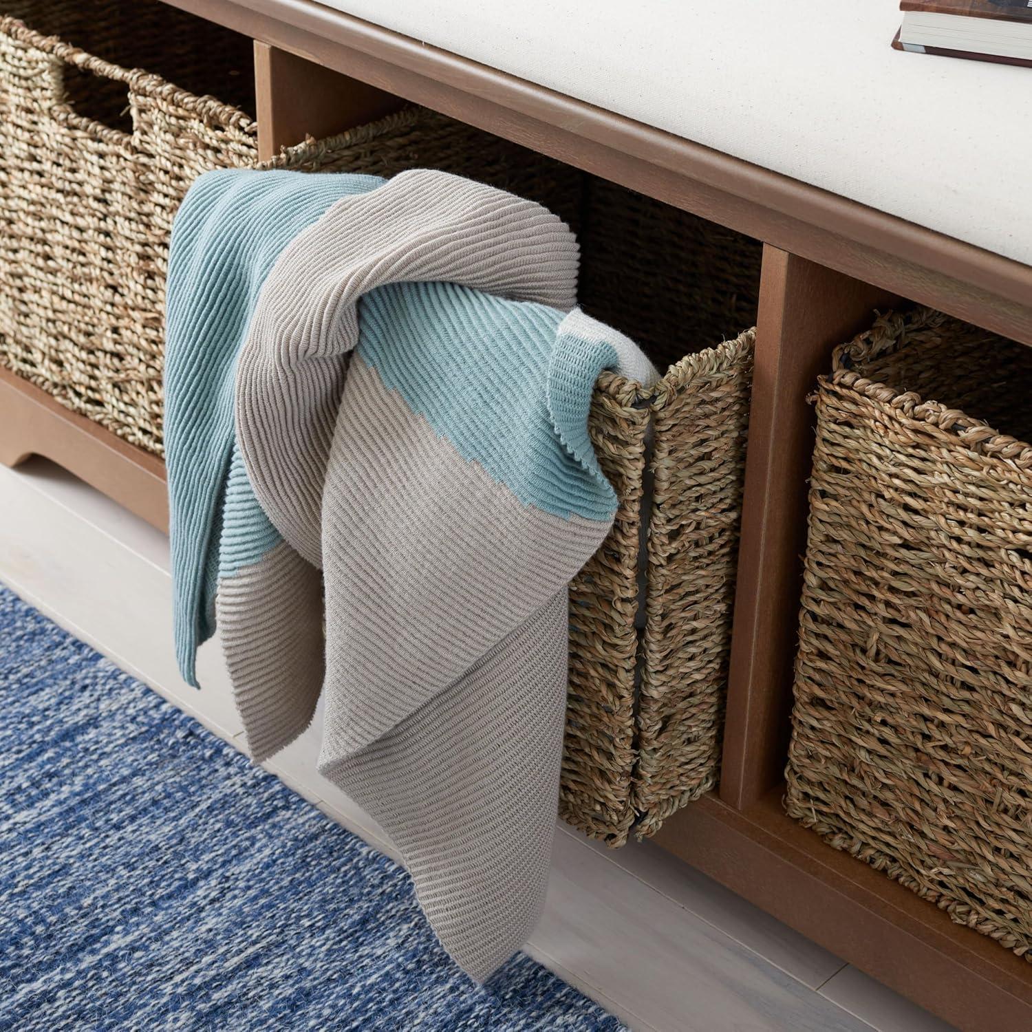 image:imageSafavieh American Homes Collection Lonan Grey and White Wicker Storage BenchSepia