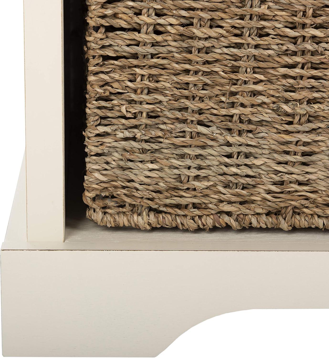 image:imageSafavieh American Homes Collection Lonan Grey and White Wicker Storage BenchWhite