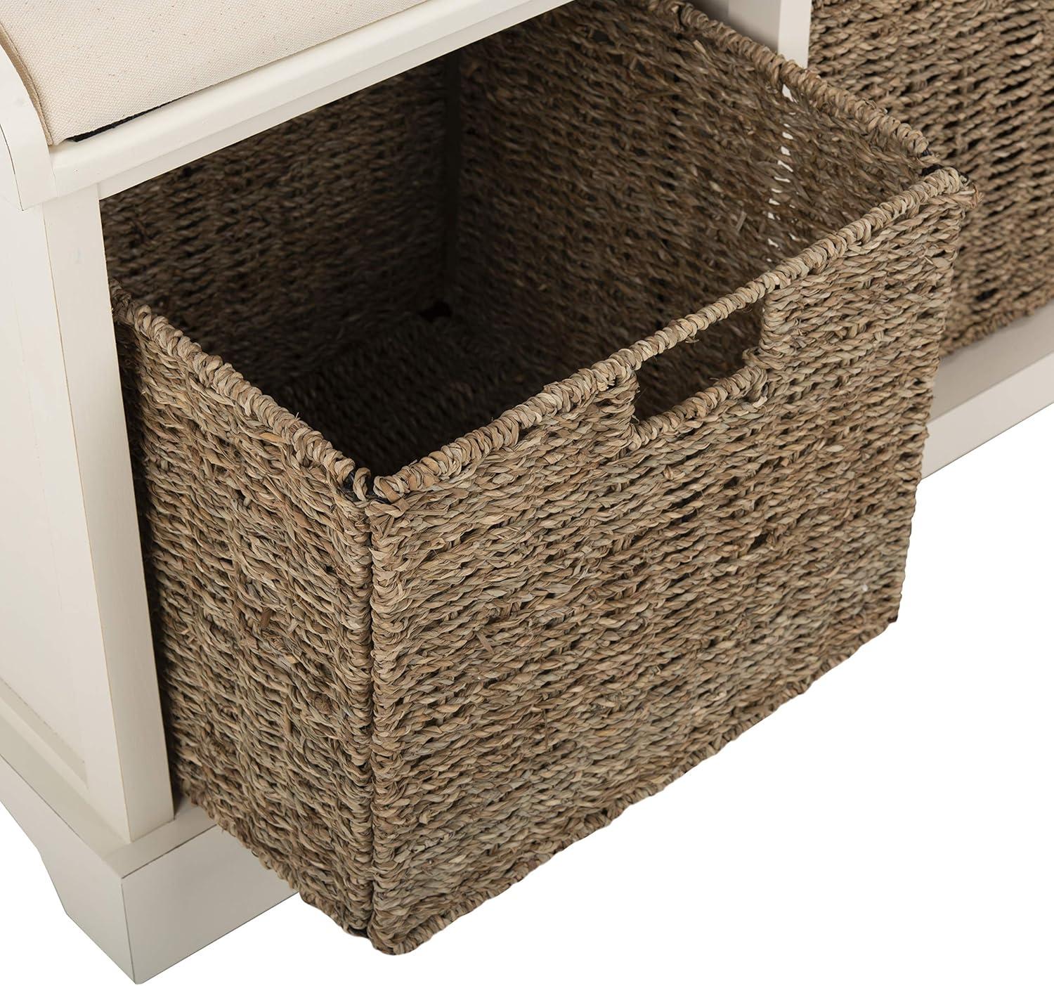 image:imageSafavieh American Homes Collection Lonan Grey and White Wicker Storage BenchWhite