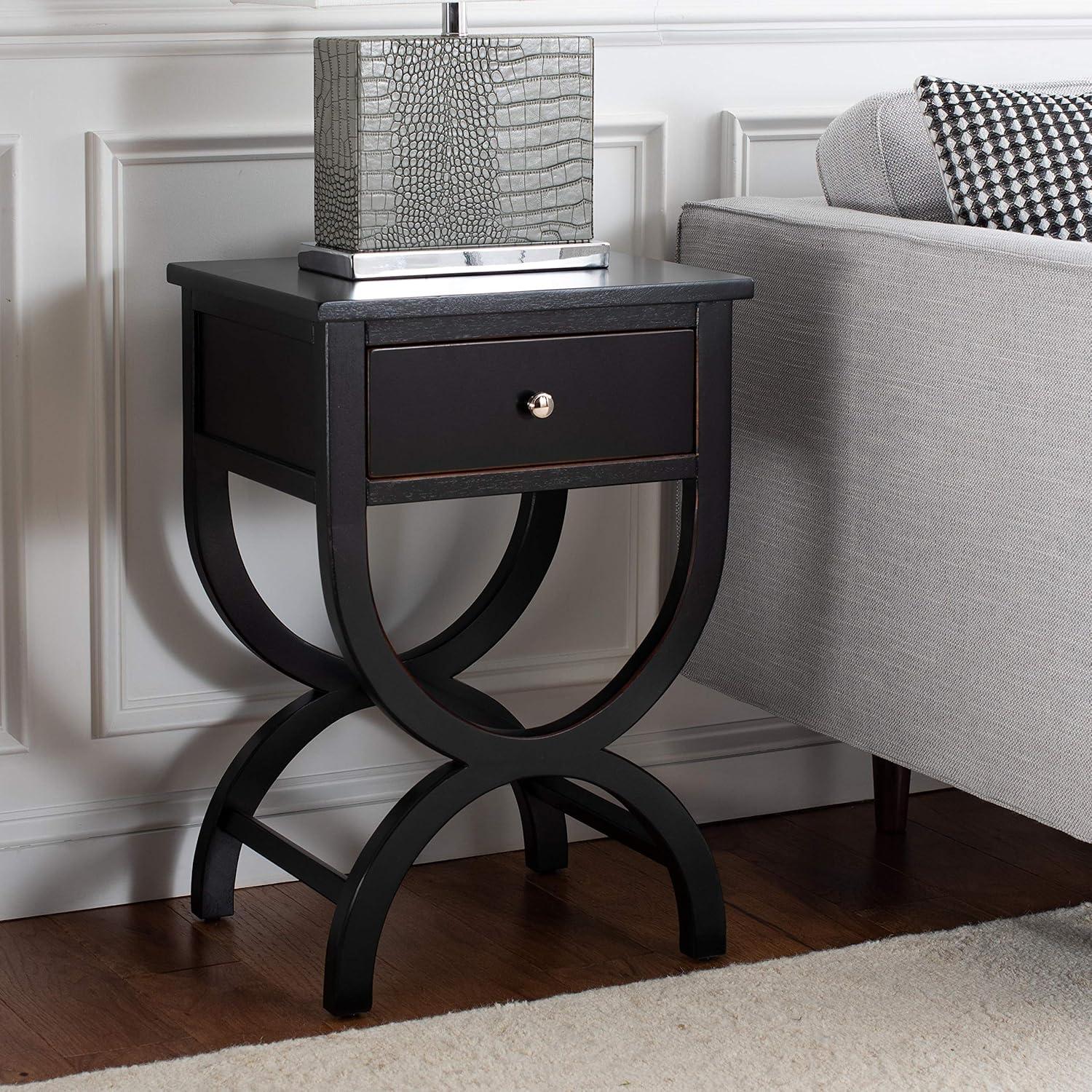 image:imageSafavieh American Homes Collection Maxine Vintage Cream Accent TableVanillaBlack