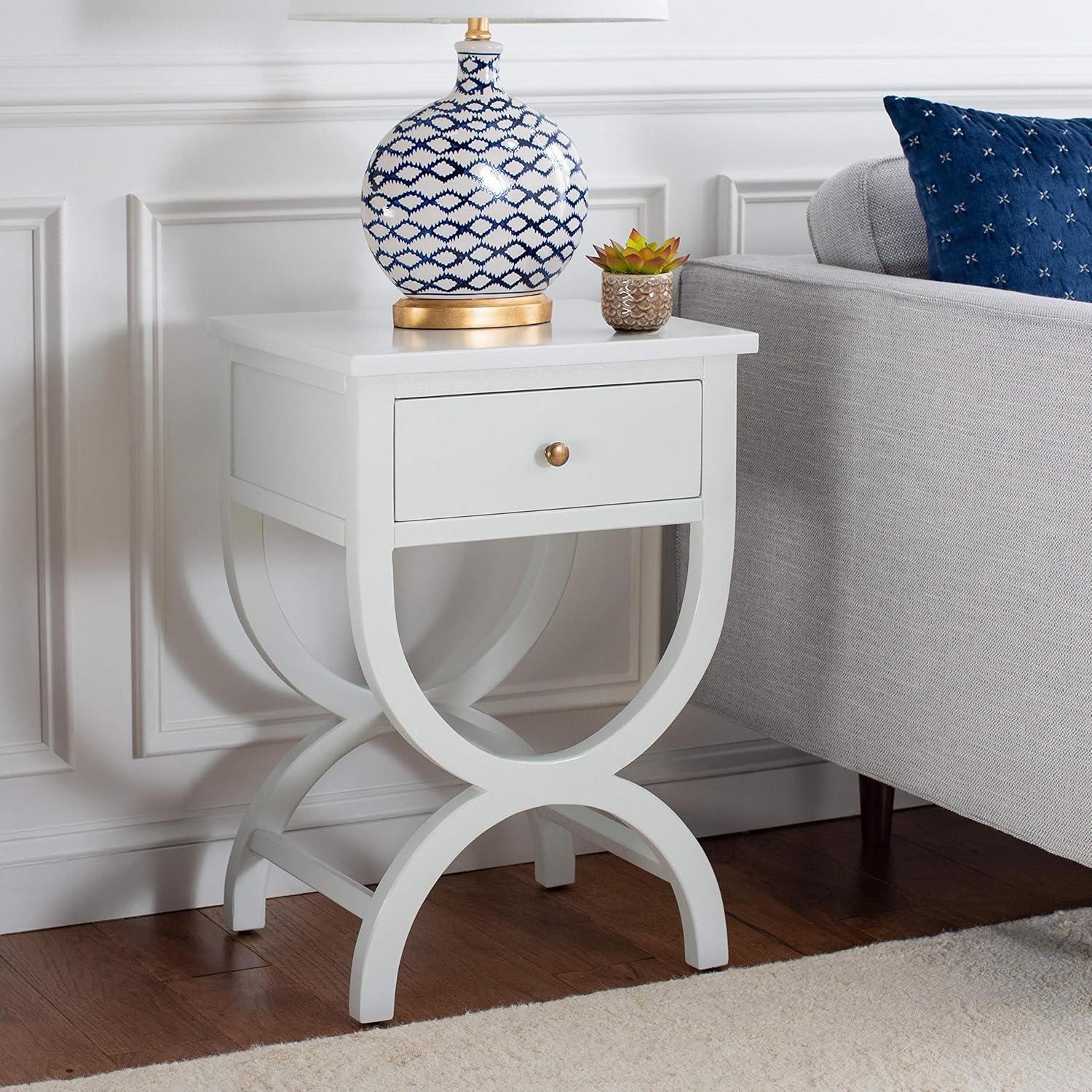 image:imageSafavieh American Homes Collection Maxine Vintage Cream Accent TableVanillaOff White
