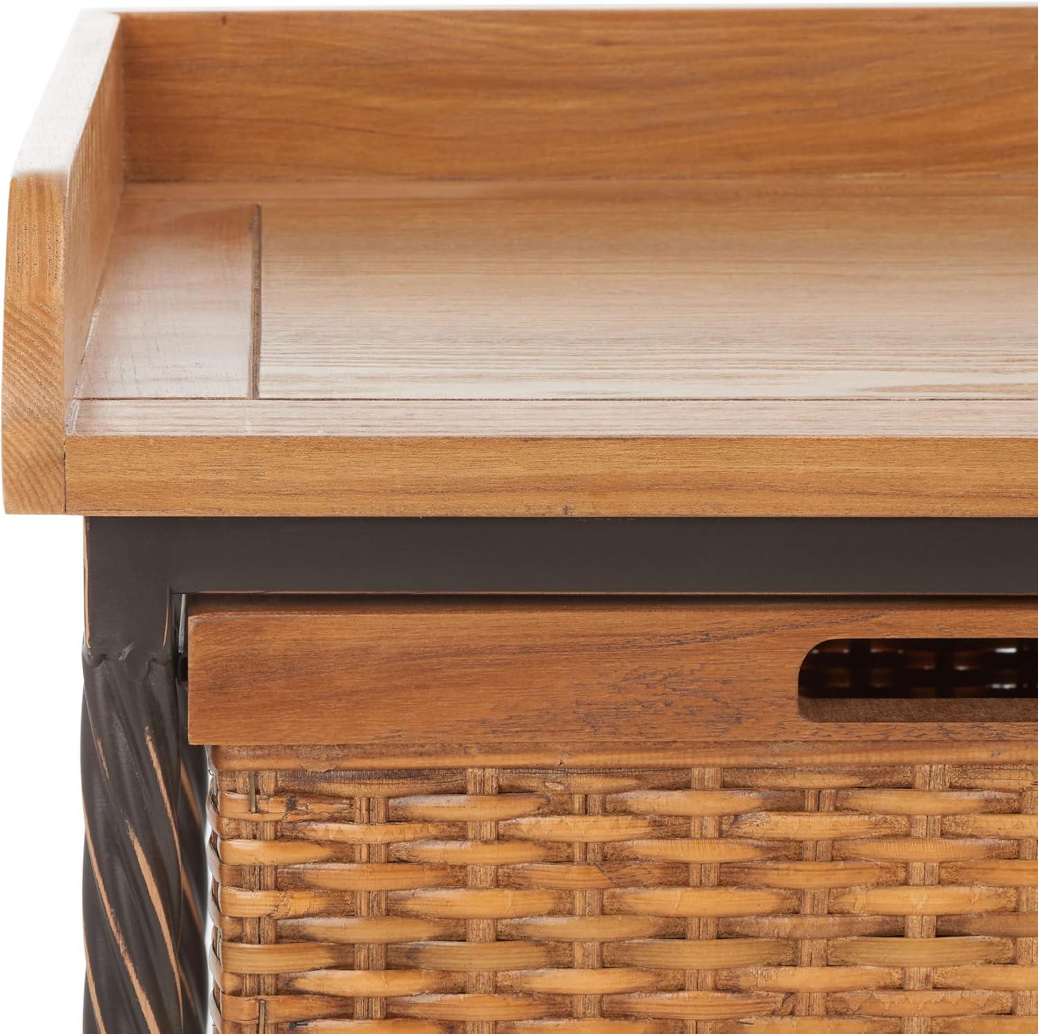 image:imageSafavieh American Homes Collection Noah Antiqued Pewter and Oak Storage BenchOak
