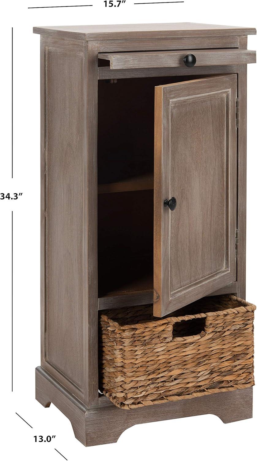 image:imageSafavieh American Homes Collection Raven Vintage Grey Tall Storage UnitWhite Washed