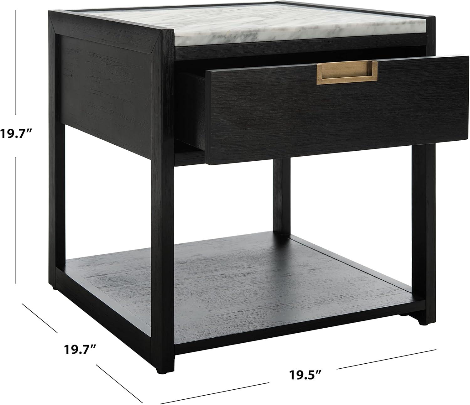 image:imageSafavieh Couture Adeline Dark Chocolate 1drawer Storage NightstandBlack