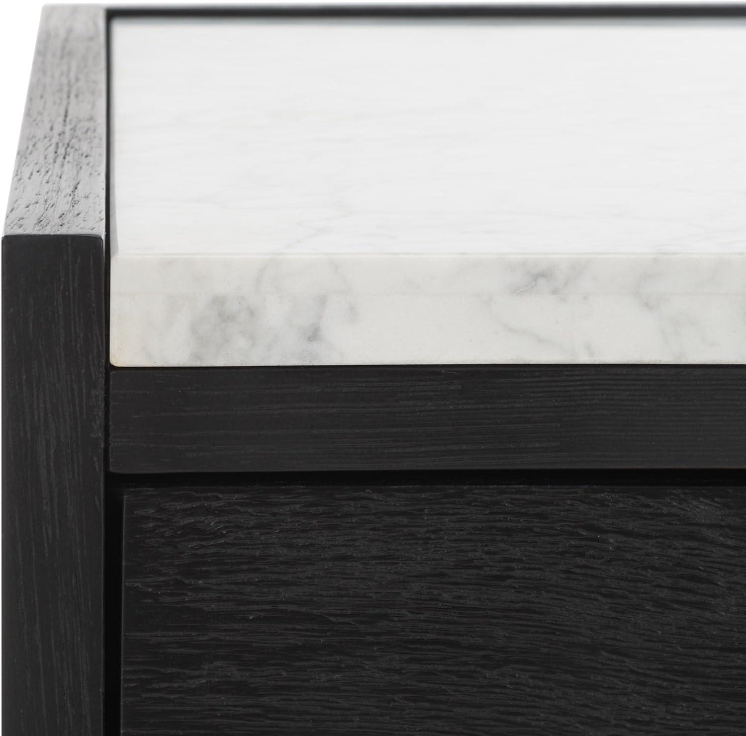 image:imageSafavieh Couture Adeline Dark Chocolate 1drawer Storage NightstandBlack