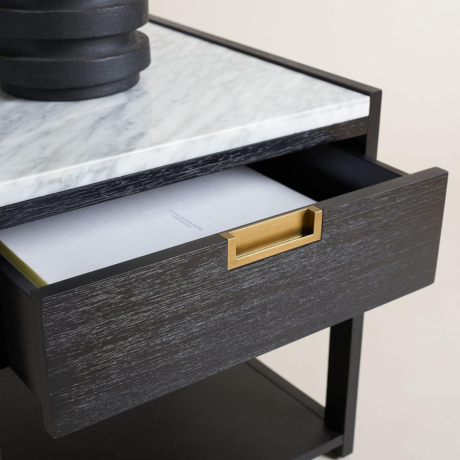image:imageSafavieh Couture Adeline Dark Chocolate 1drawer Storage NightstandBlack