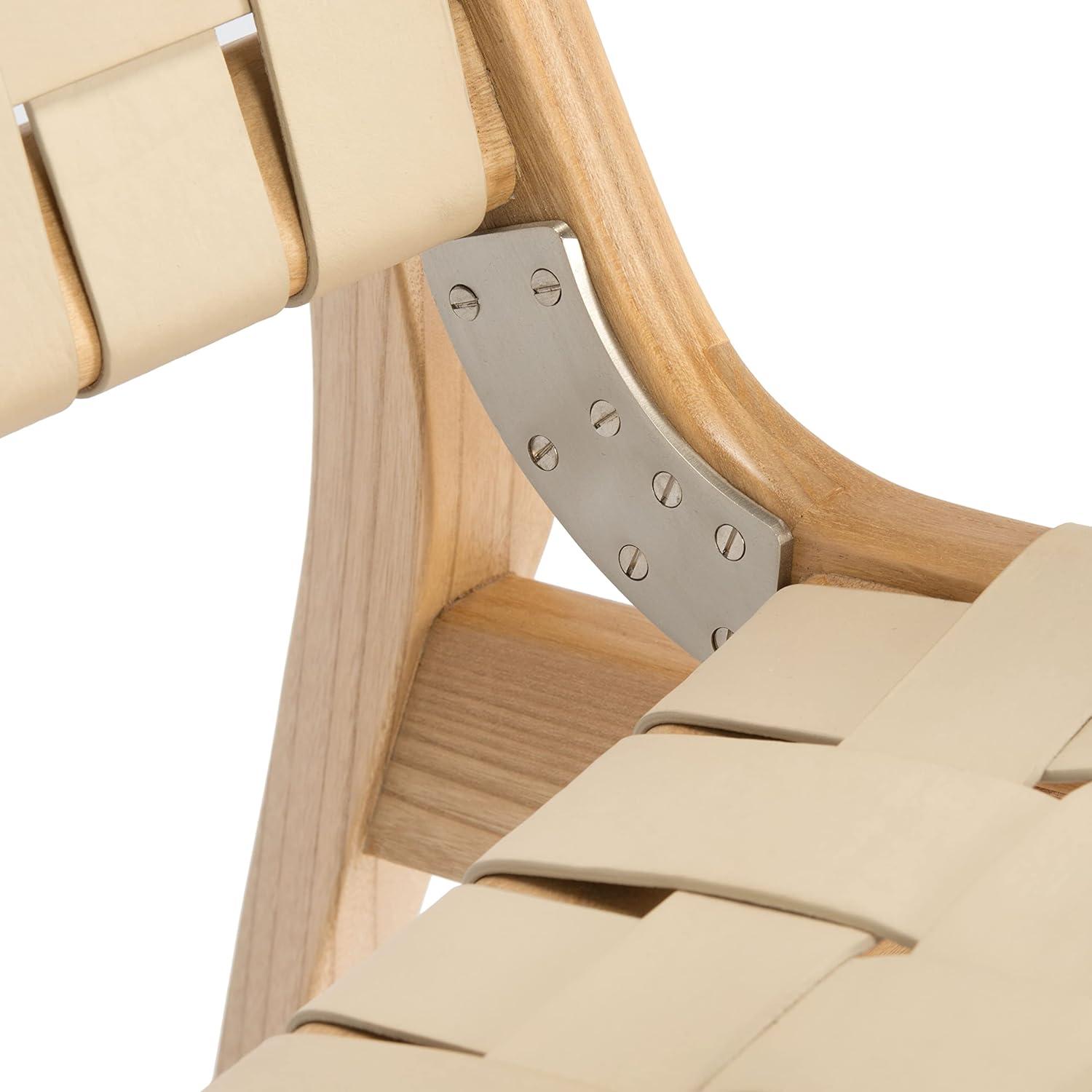 image:imageSafavieh Couture Dilan Brown and Black Woven Leather Safari ChairWhite