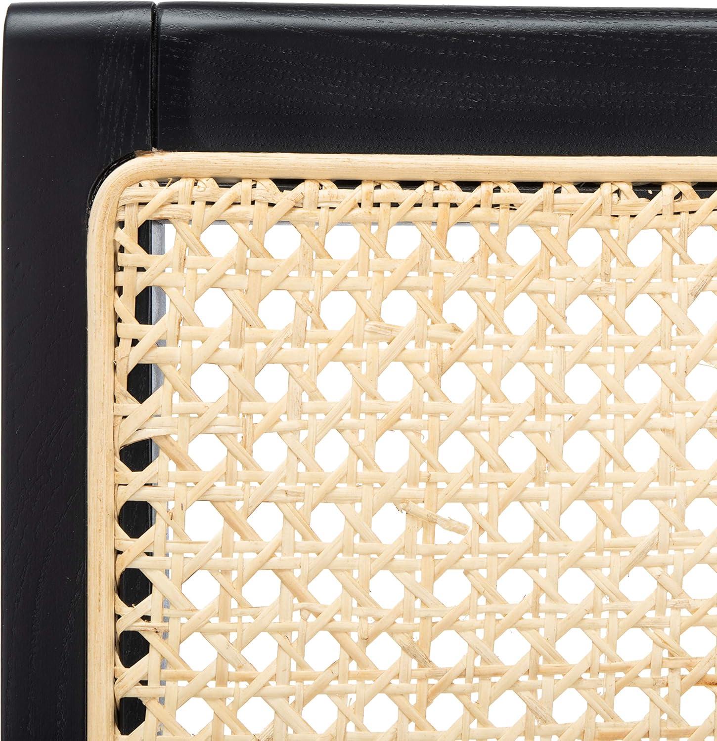 image:imageSafavieh Couture Hattie 19inch Black and Natural Rattan Dining Chair Set of 2Black Natural