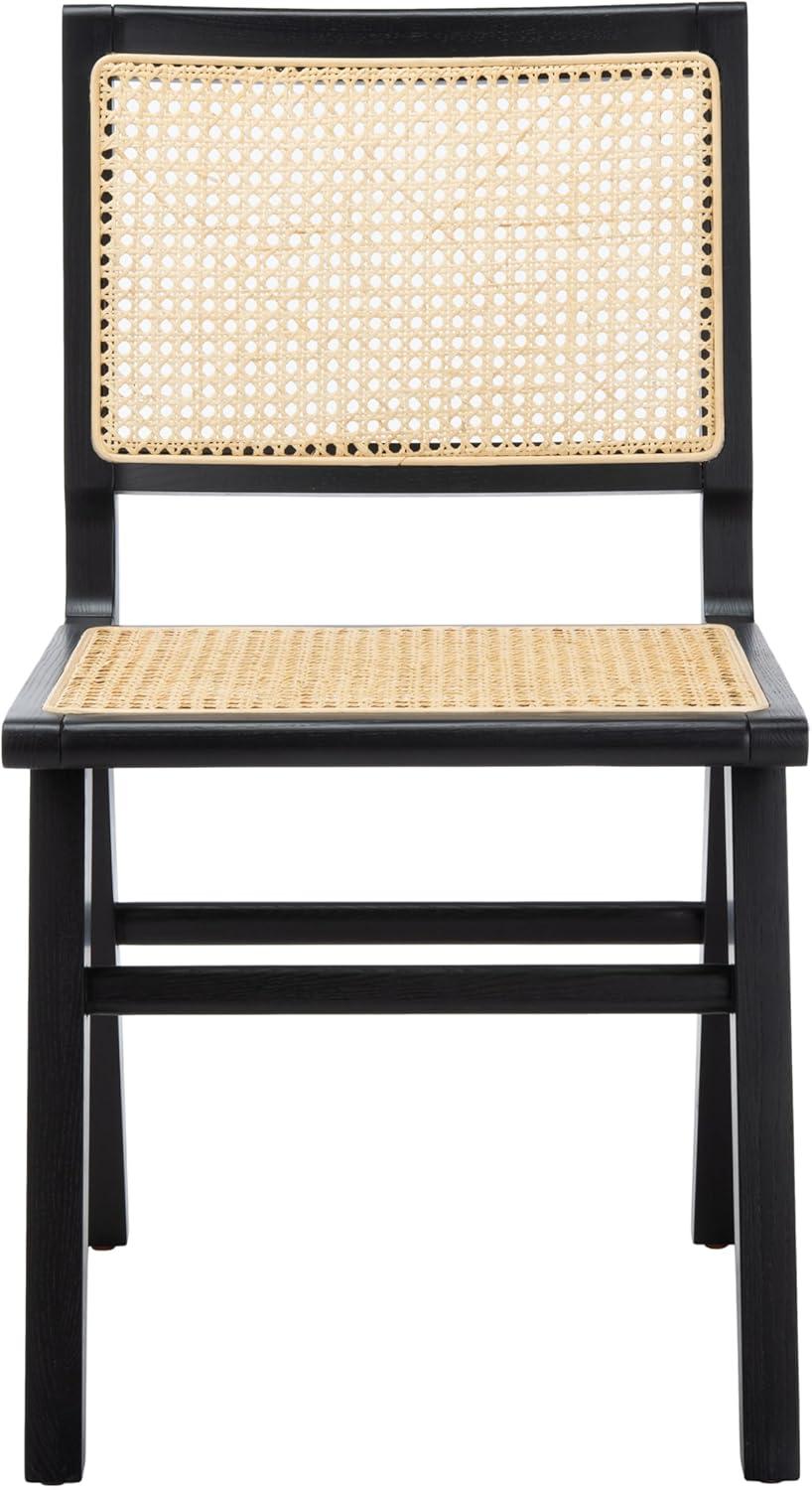 image:imageSafavieh Couture Hattie 19inch Black and Natural Rattan Dining Chair Set of 2Black Natural
