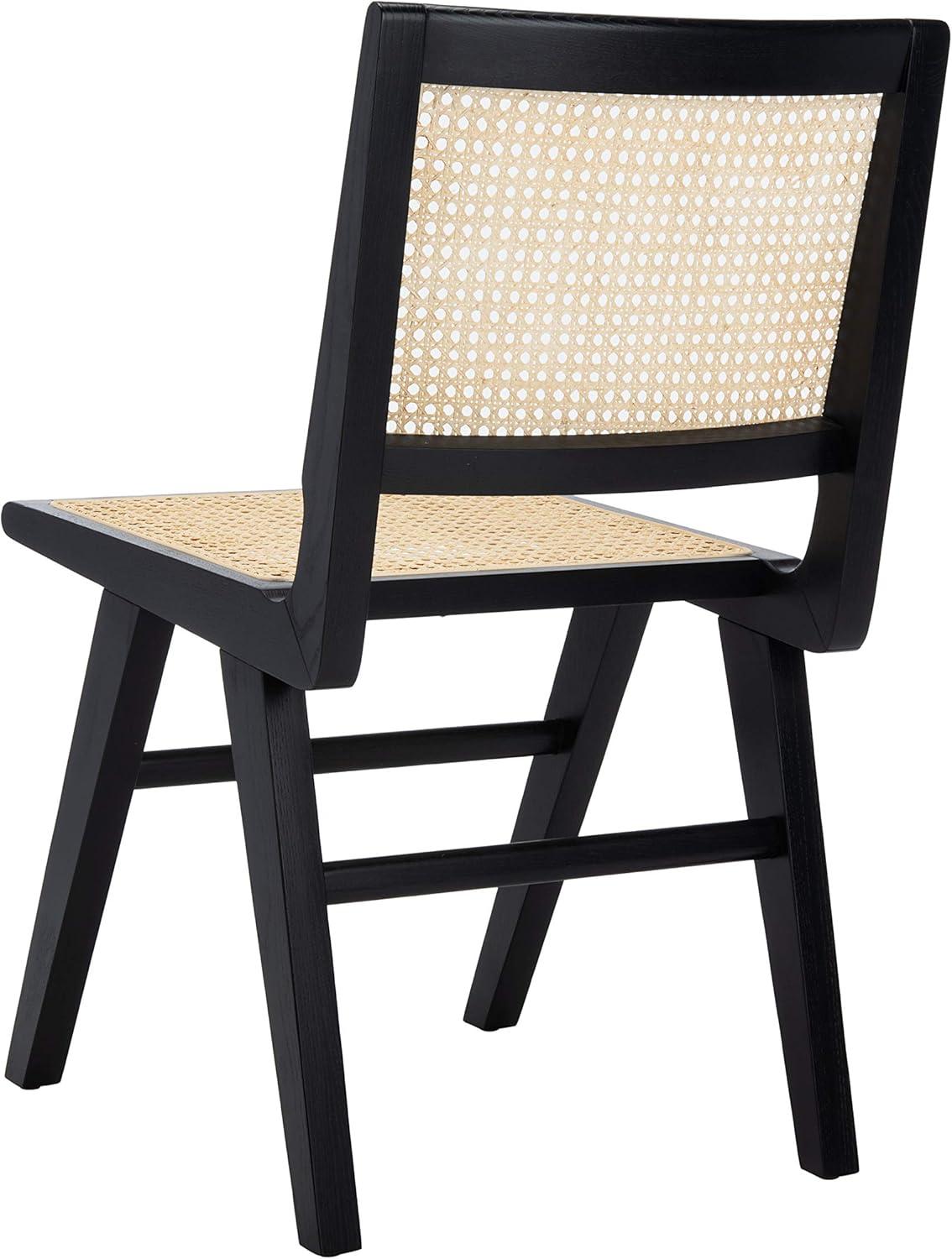 image:imageSafavieh Couture Hattie 19inch Black and Natural Rattan Dining Chair Set of 2Black Natural