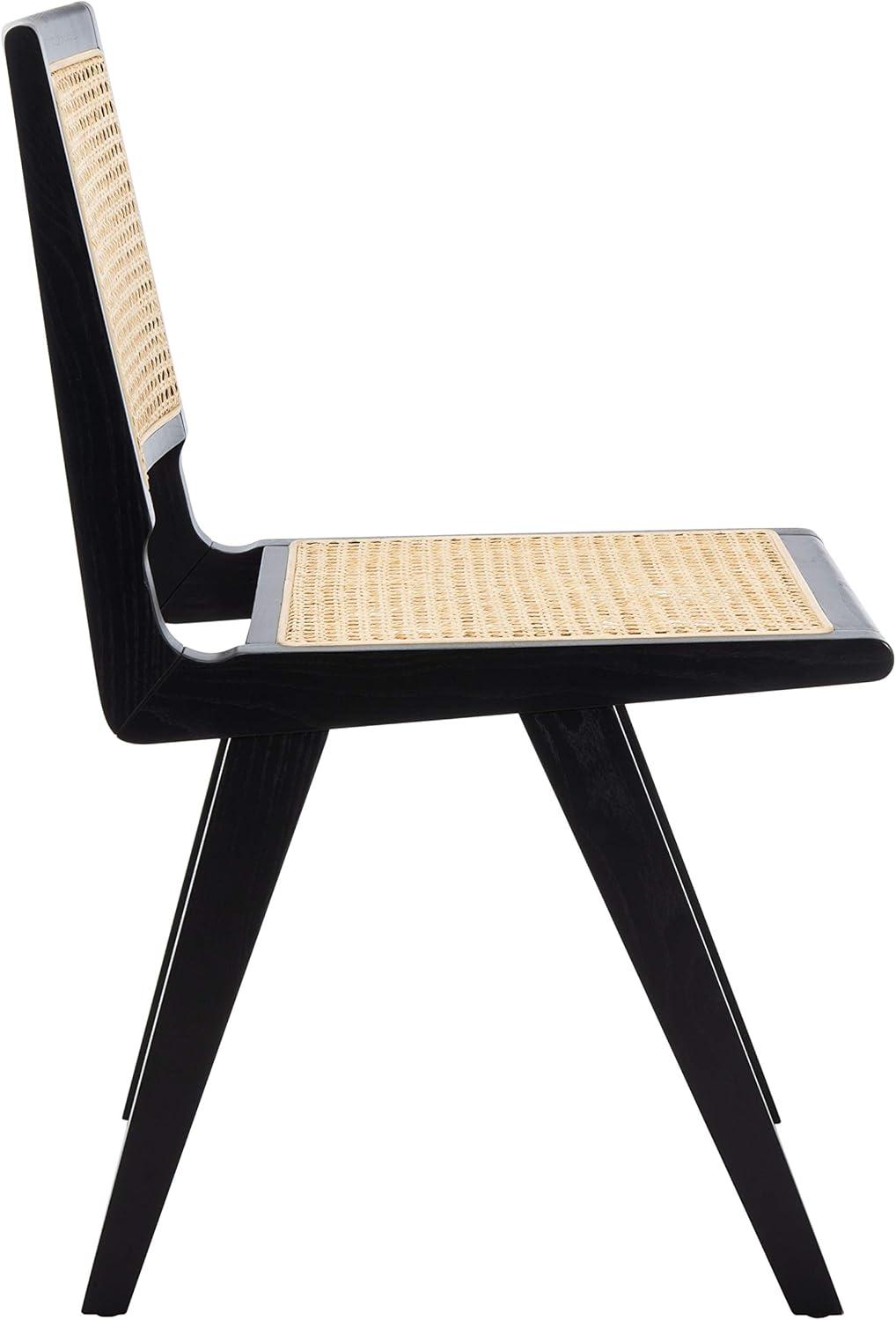 image:imageSafavieh Couture Hattie 19inch Black and Natural Rattan Dining Chair Set of 2Black Natural