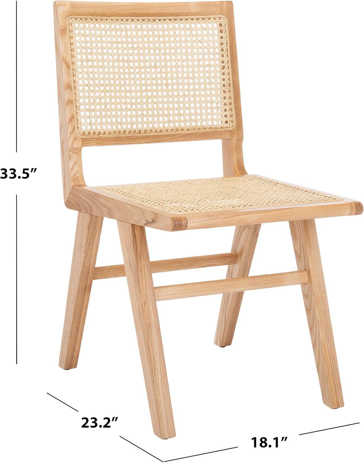 image:imageSafavieh Couture Hattie 19inch Black and Natural Rattan Dining Chair Set of 2Natural