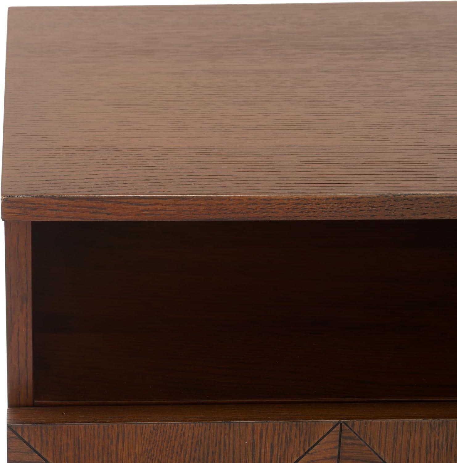 image:imageSafavieh Couture Home Patty Modern Black 2drawer NightstandLight Acacia