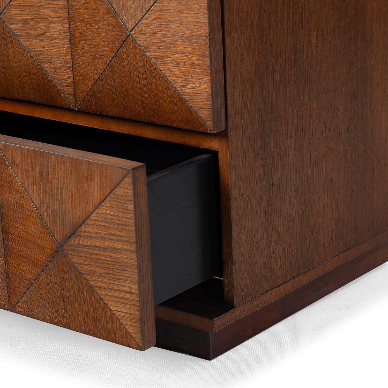 image:imageSafavieh Couture Home Patty Modern Black 2drawer NightstandLight Acacia