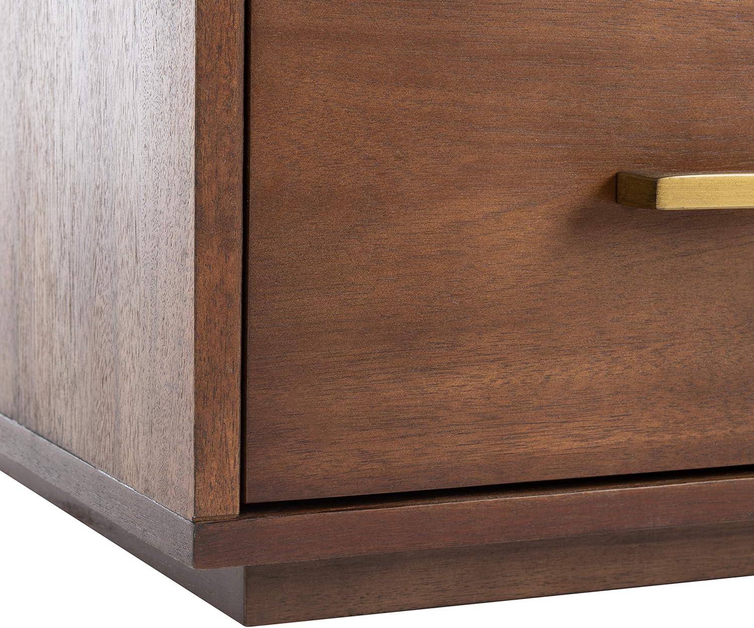image:imageSafavieh Couture Mallory Dark Chocolate 1Drawer Storage NightstandBrown