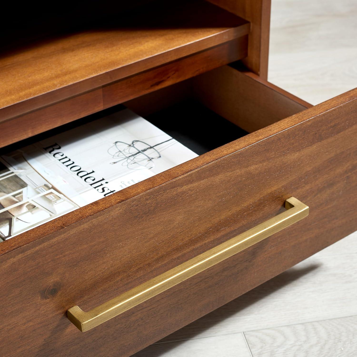 image:imageSafavieh Couture Mallory Dark Chocolate 1Drawer Storage NightstandBrown