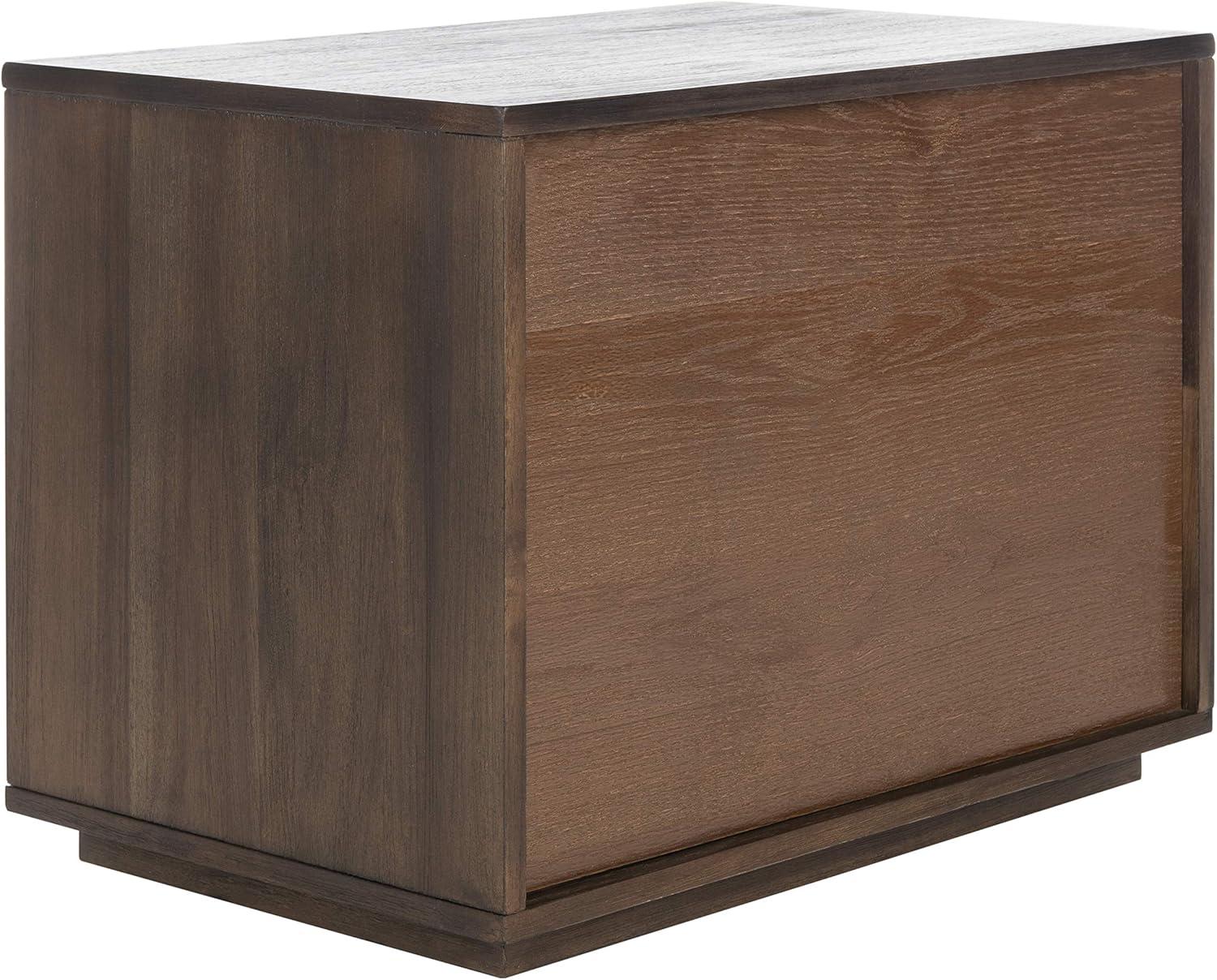image:imageSafavieh Couture Mallory Dark Chocolate 1Drawer Storage NightstandDark Chocolate