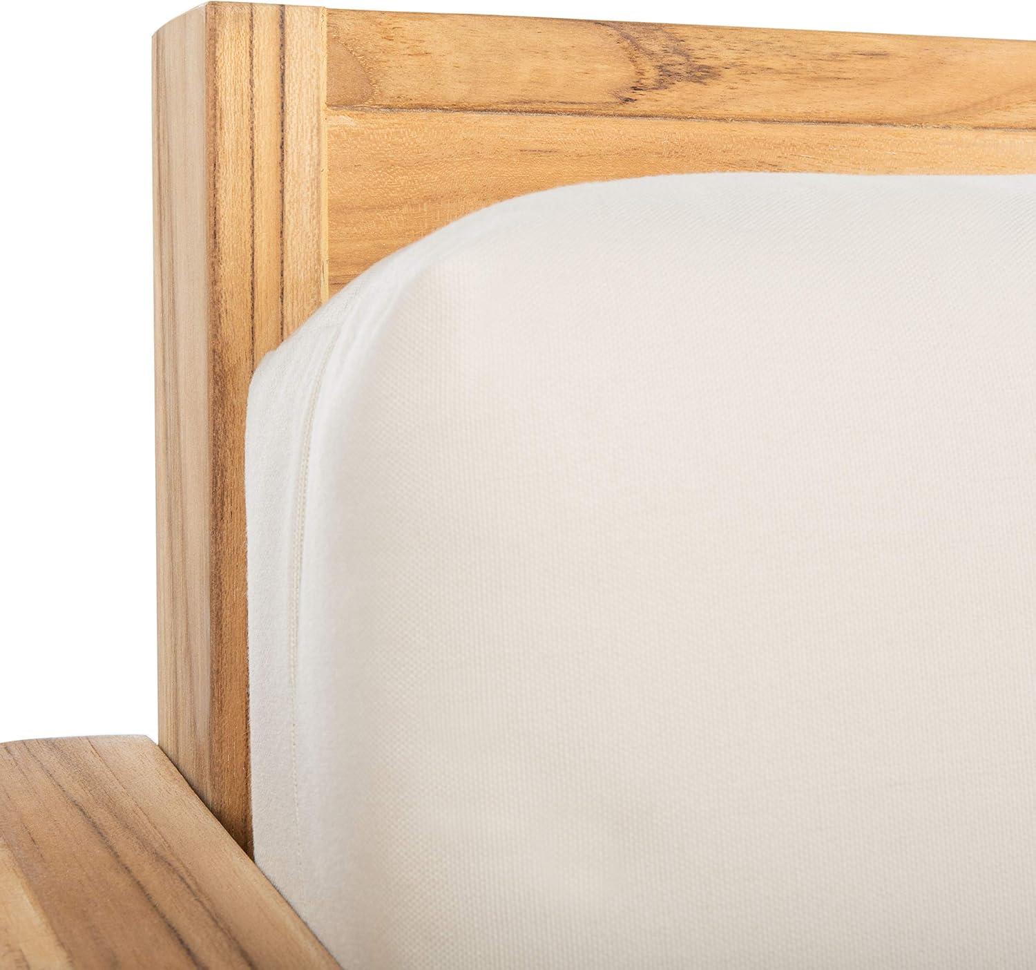 image:imageSafavieh Couture Patio Guadeloupe Natural Brazilian Teak and White Outdoor Club Chair