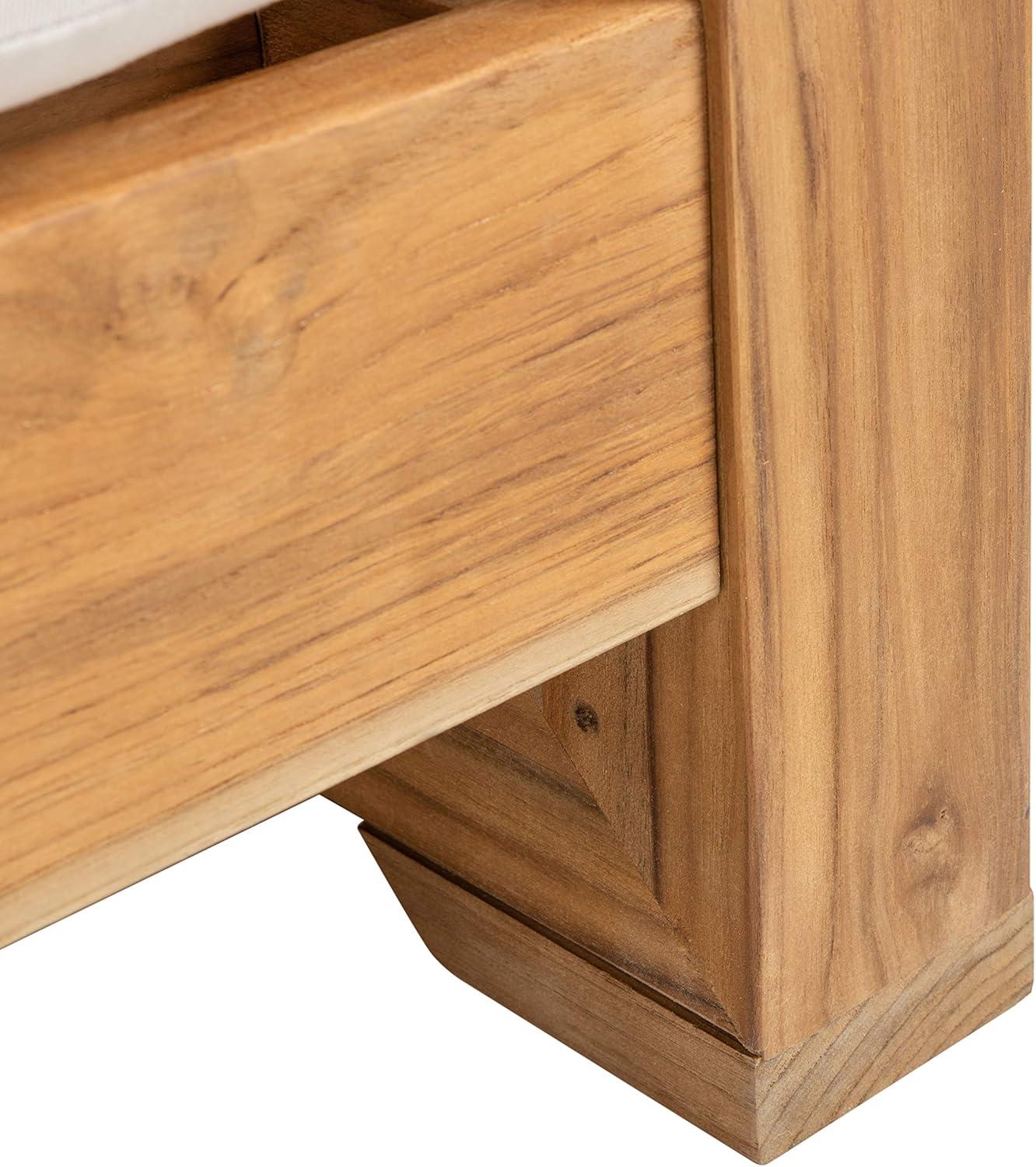 image:imageSafavieh Couture Patio Guadeloupe Natural Brazilian Teak and White Outdoor Club Chair