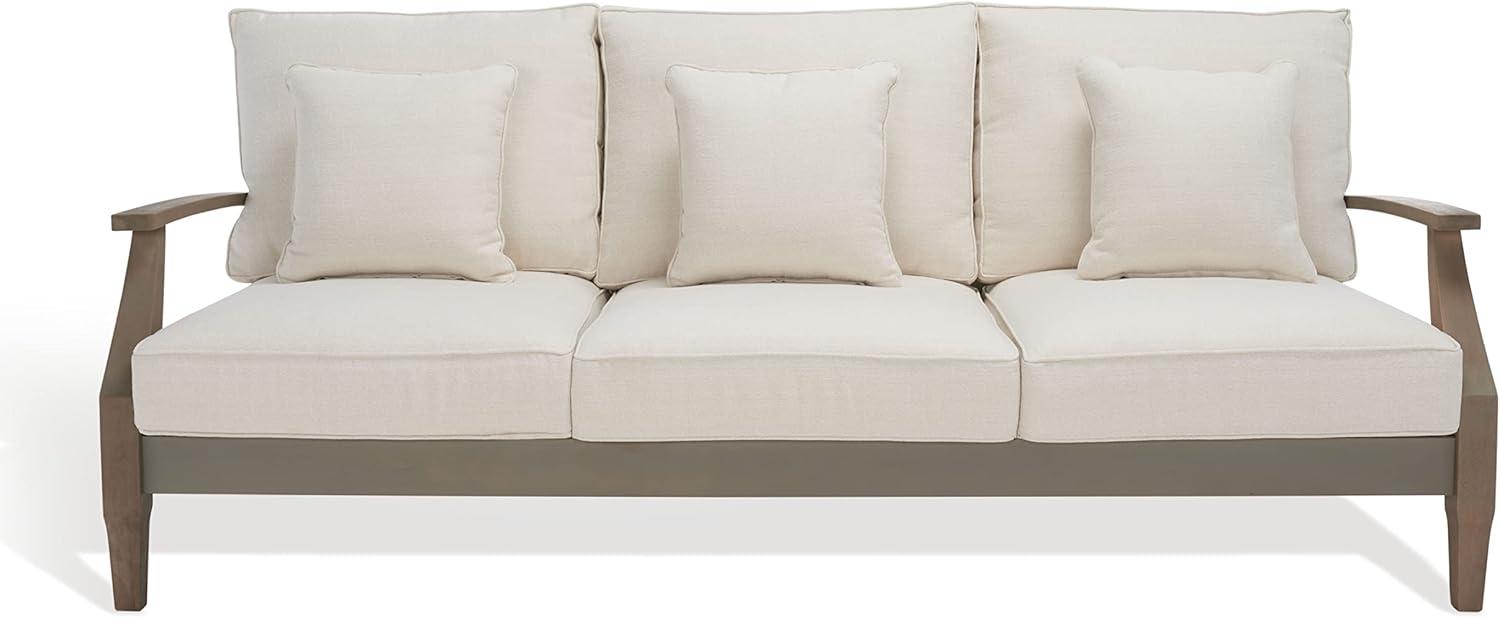 image:imageSafavieh Couture Patio Martinique Natural and White Wood Outdoor Sofa NaturalWhiteLight GreyBeige