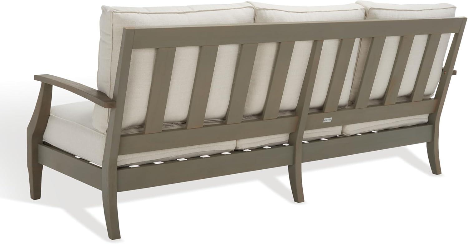 image:imageSafavieh Couture Patio Martinique Natural and White Wood Outdoor Sofa NaturalWhiteLight GreyBeige