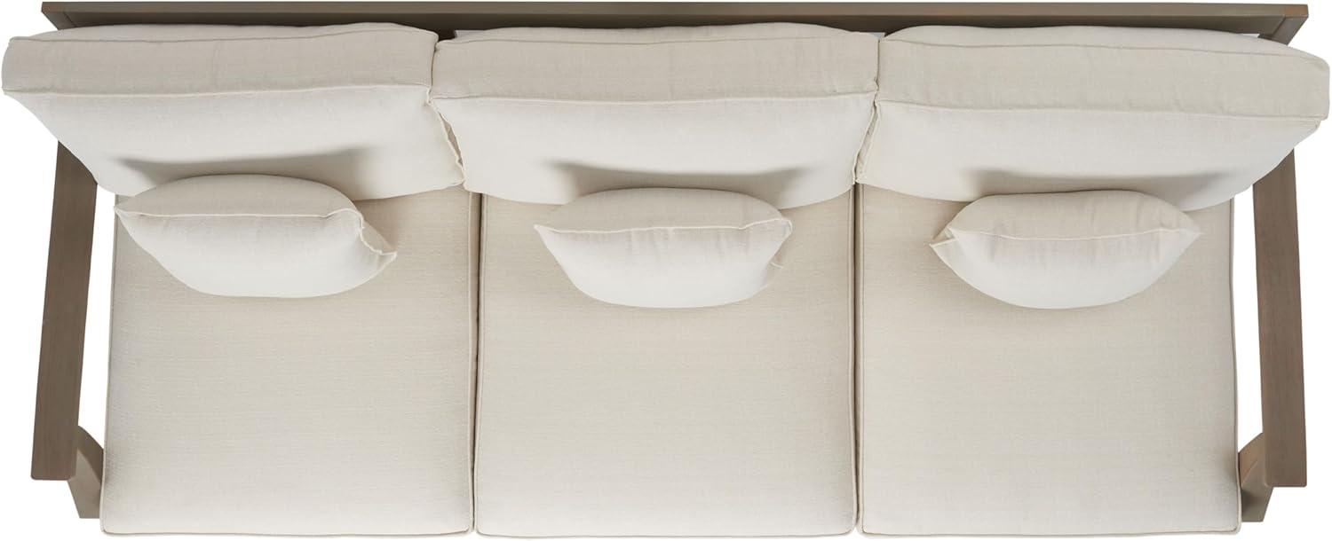 image:imageSafavieh Couture Patio Martinique Natural and White Wood Outdoor Sofa NaturalWhiteLight GreyBeige
