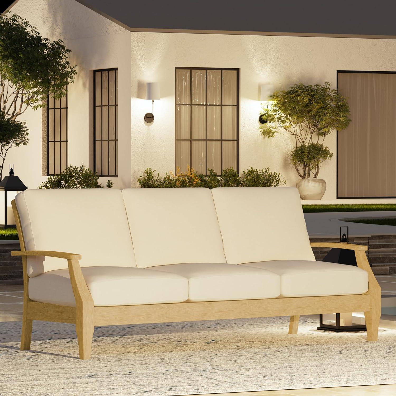 image:imageSafavieh Couture Patio Martinique Natural and White Wood Outdoor Sofa NaturalWhiteNaturalWhite