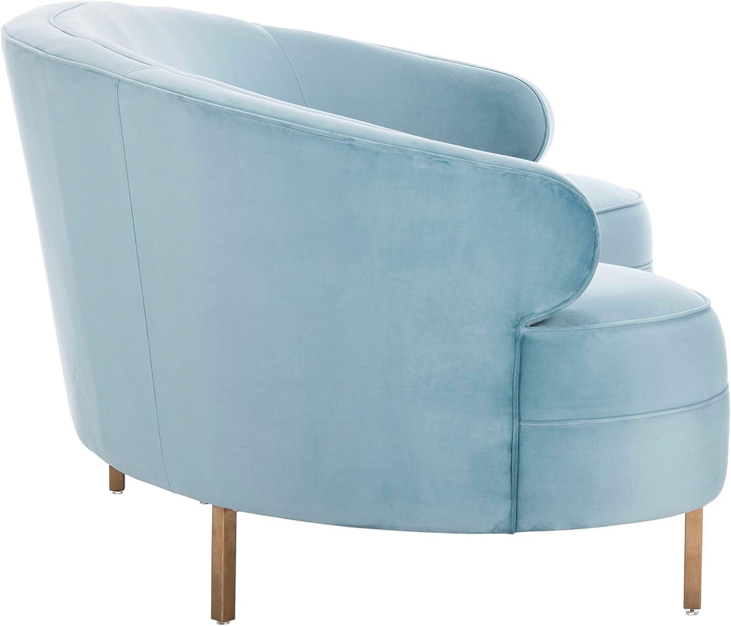 image:imageSafavieh Couture Primrose Glam Light Blue Velvet Curved SofaLight Blue
