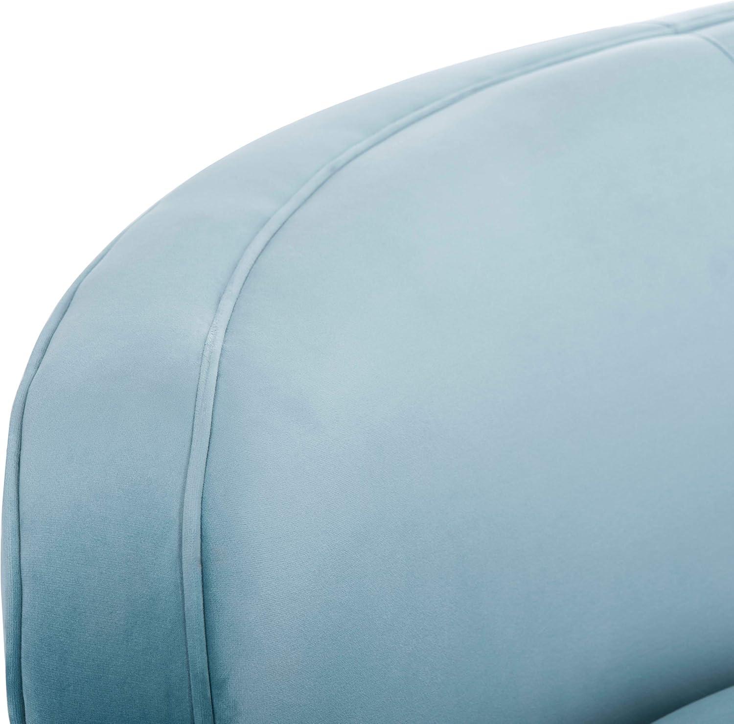 image:imageSafavieh Couture Primrose Glam Light Blue Velvet Curved SofaLight Blue
