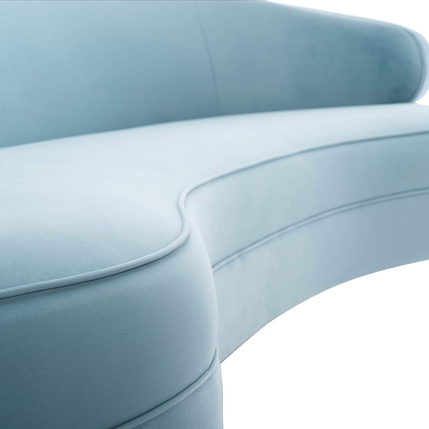 image:imageSafavieh Couture Primrose Glam Light Blue Velvet Curved SofaLight Blue