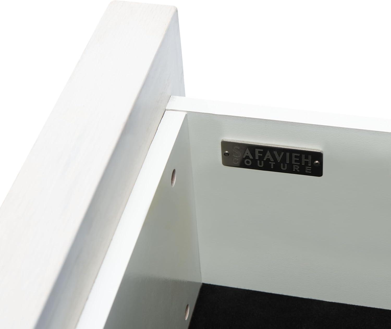 image:imageSafavieh Couture Zeus Natural 2drawer Storage NightstandWhite Washed