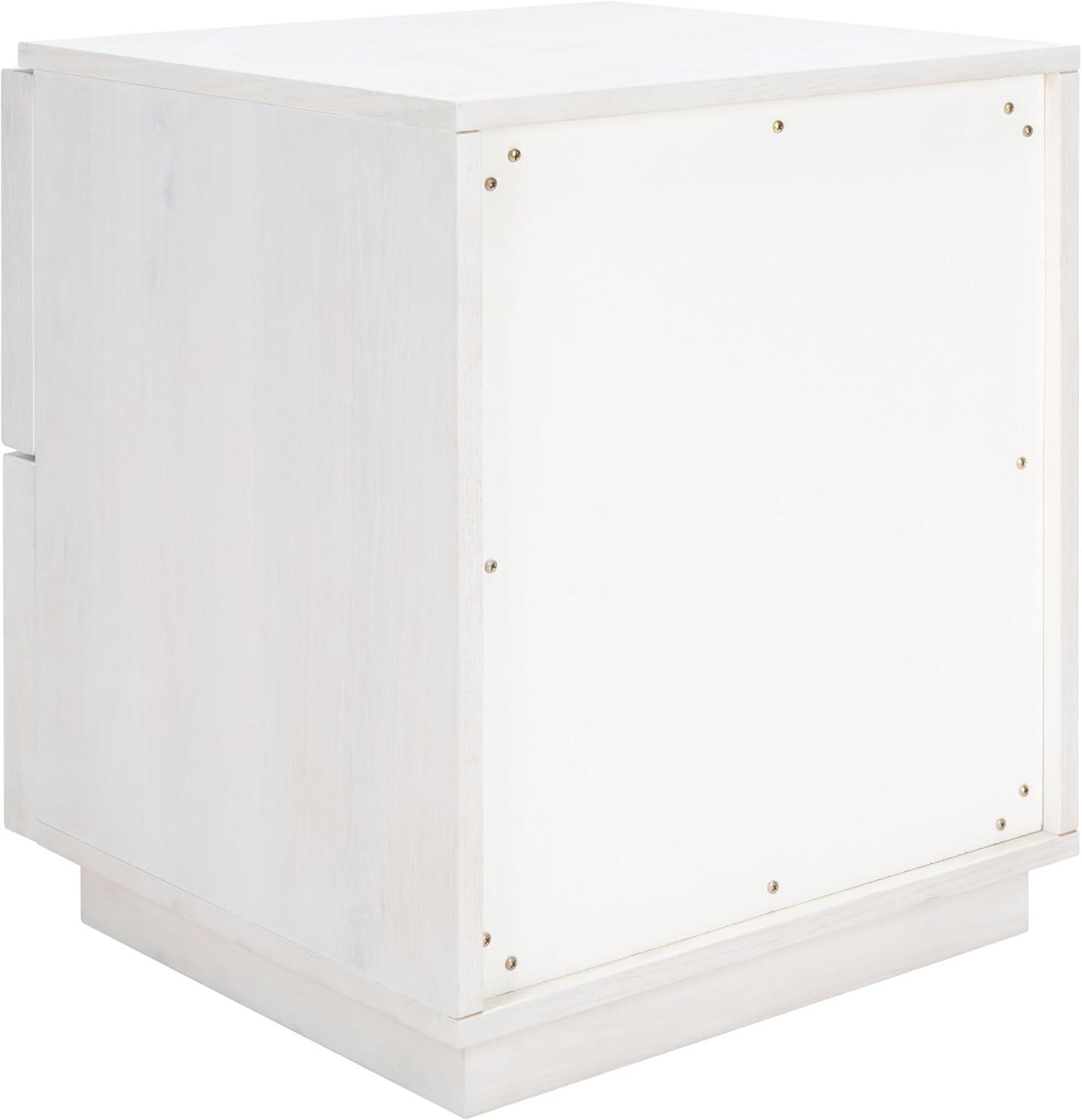 image:imageSafavieh Couture Zeus Natural 2drawer Storage NightstandWhite Washed