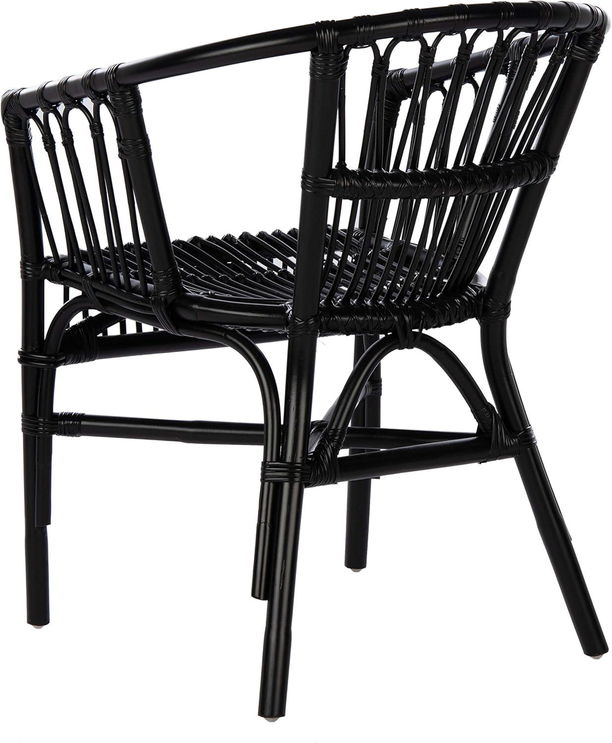 image:imageSafavieh Home Adriana Coastal White Rattan Set of 2 Accent Chair ACH6505BSET2Black