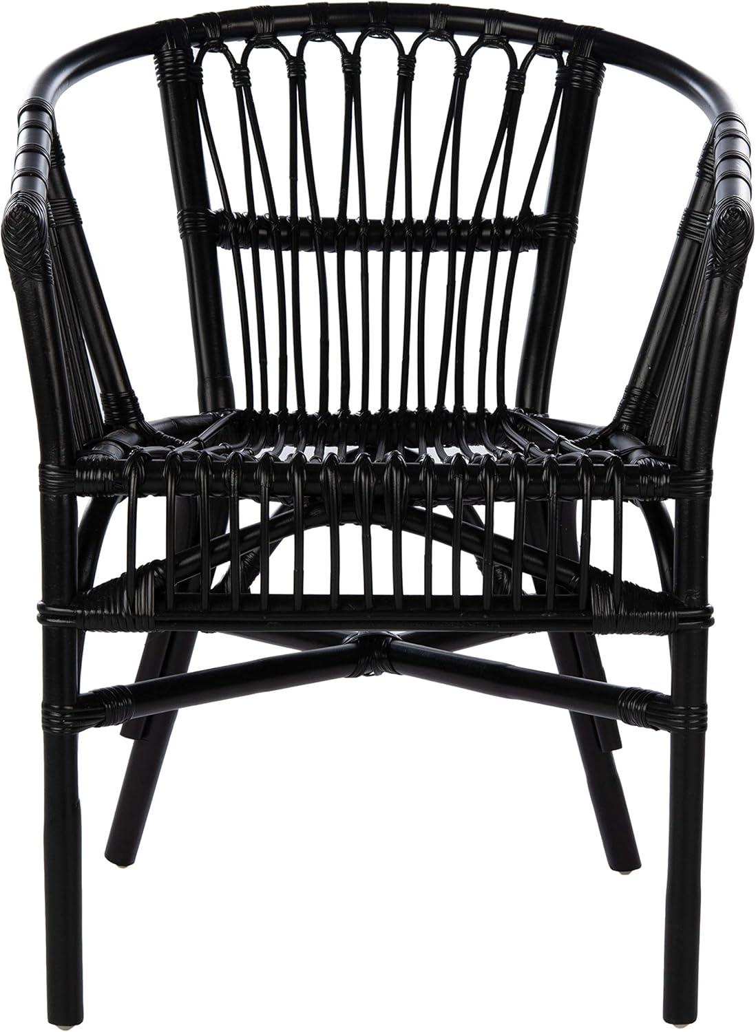 image:imageSafavieh Home Adriana Coastal White Rattan Set of 2 Accent Chair ACH6505BSET2Black