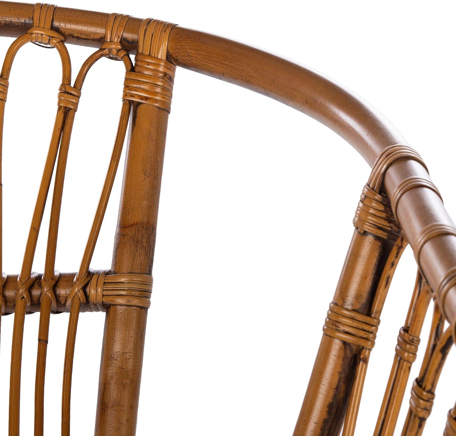 image:imageSafavieh Home Adriana Coastal White Rattan Set of 2 Accent Chair ACH6505BSET2Honey Brown Wash
