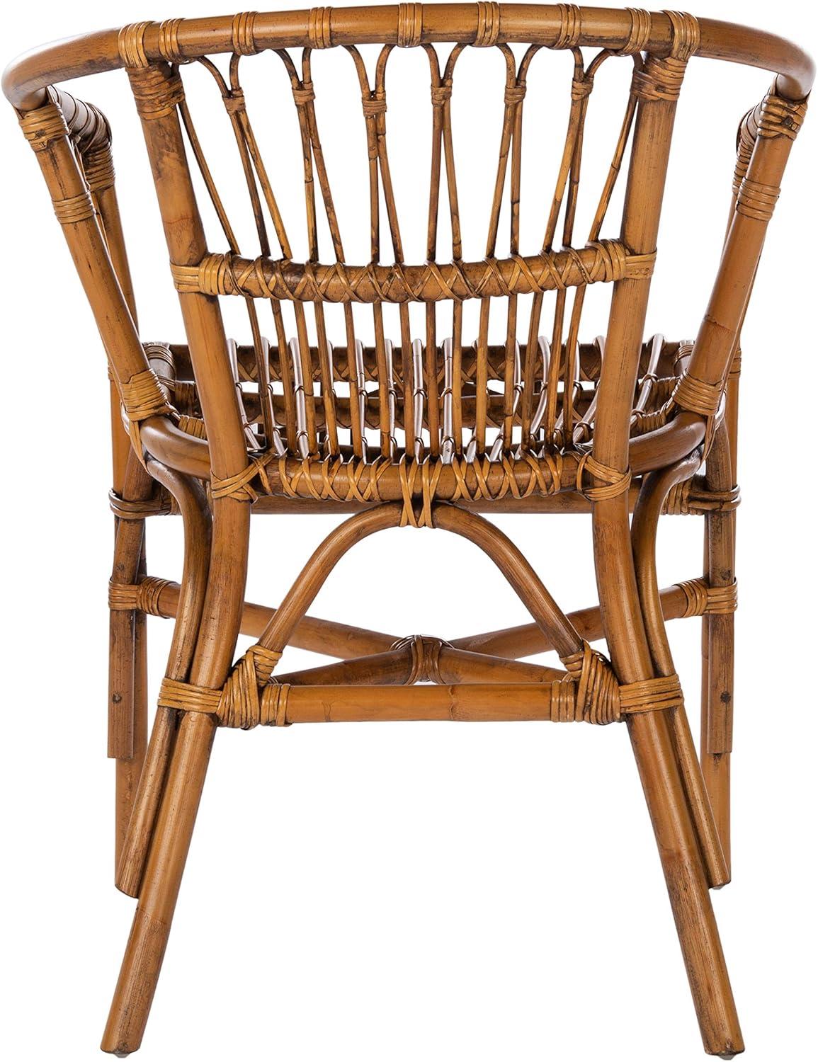 image:imageSafavieh Home Adriana Coastal White Rattan Set of 2 Accent Chair ACH6505BSET2Honey Brown Wash