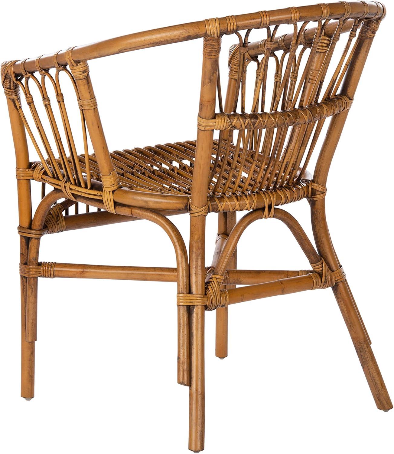 image:imageSafavieh Home Adriana Coastal White Rattan Set of 2 Accent Chair ACH6505BSET2Honey Brown Wash