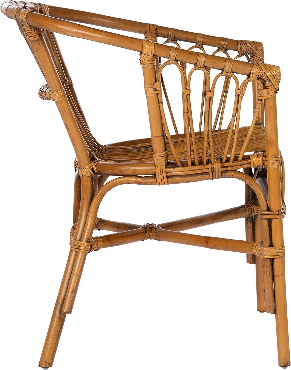 image:imageSafavieh Home Adriana Coastal White Rattan Set of 2 Accent Chair ACH6505BSET2Honey Brown Wash