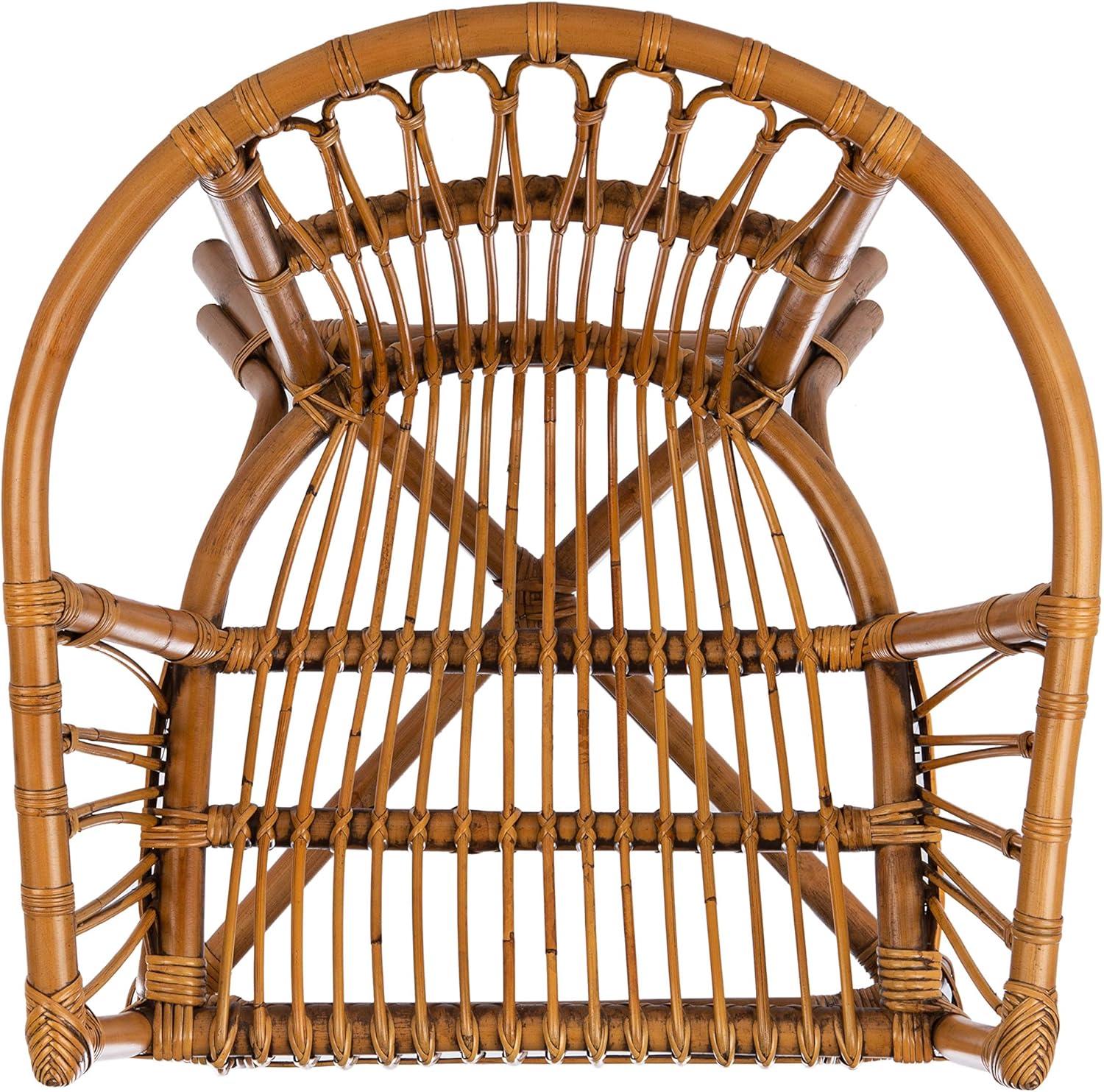 image:imageSafavieh Home Adriana Coastal White Rattan Set of 2 Accent Chair ACH6505BSET2Honey Brown Wash